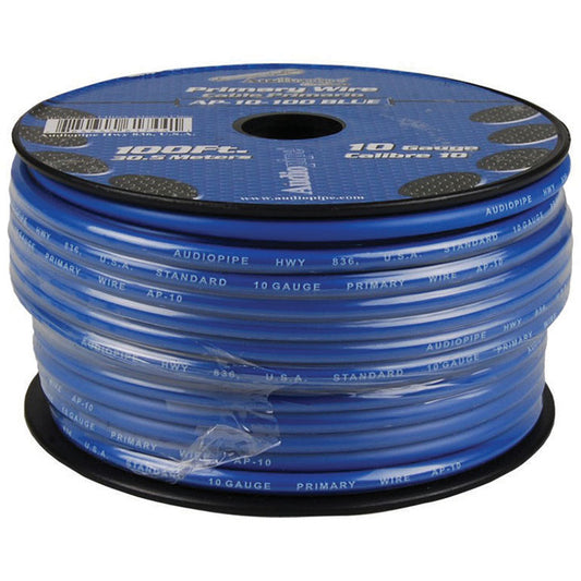 Audiopipe AP10100BL 10 Gauge 100Ft Primary Wire Blue