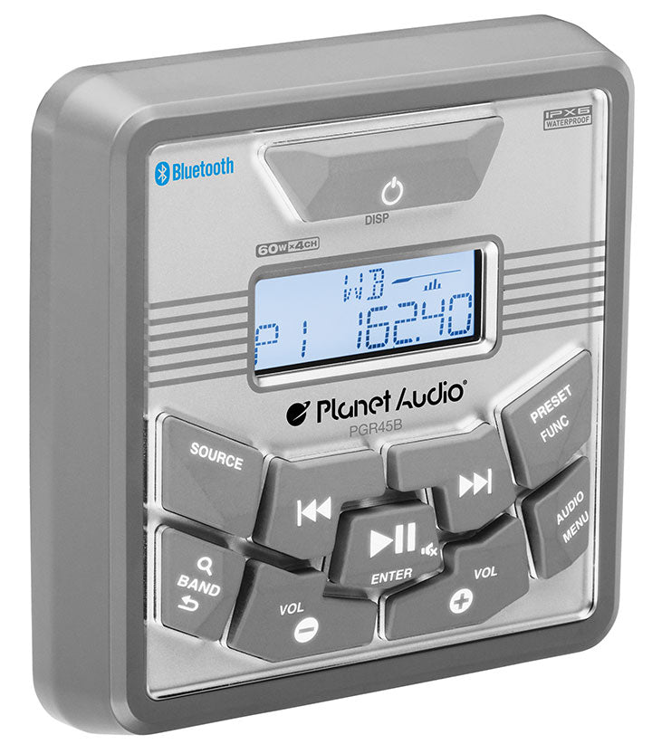 Planet Audio PGR45B 3.5" Marine Gauge Radio 60W x 4 Amplifier Bluetooth