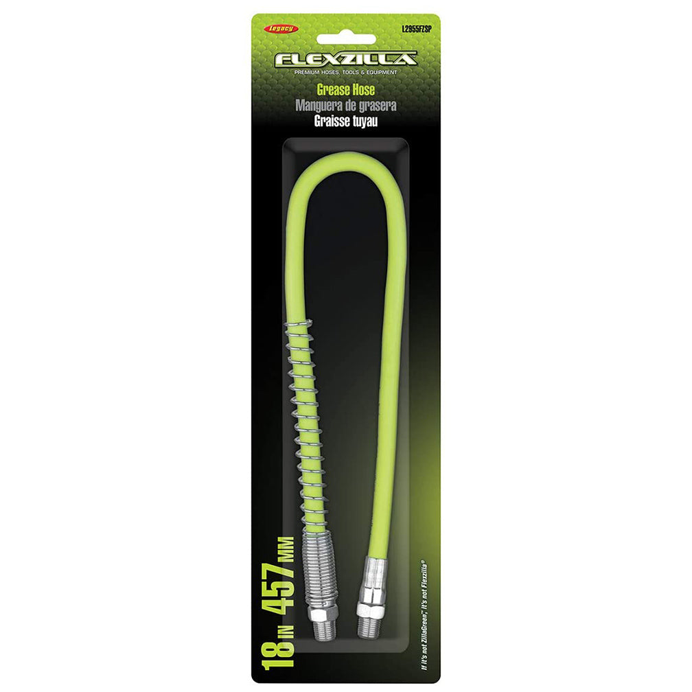 Flexzilla L2955FZSP Grease Hose 1/8" X 18" 1/8" MNPT Ends Spring Guard
