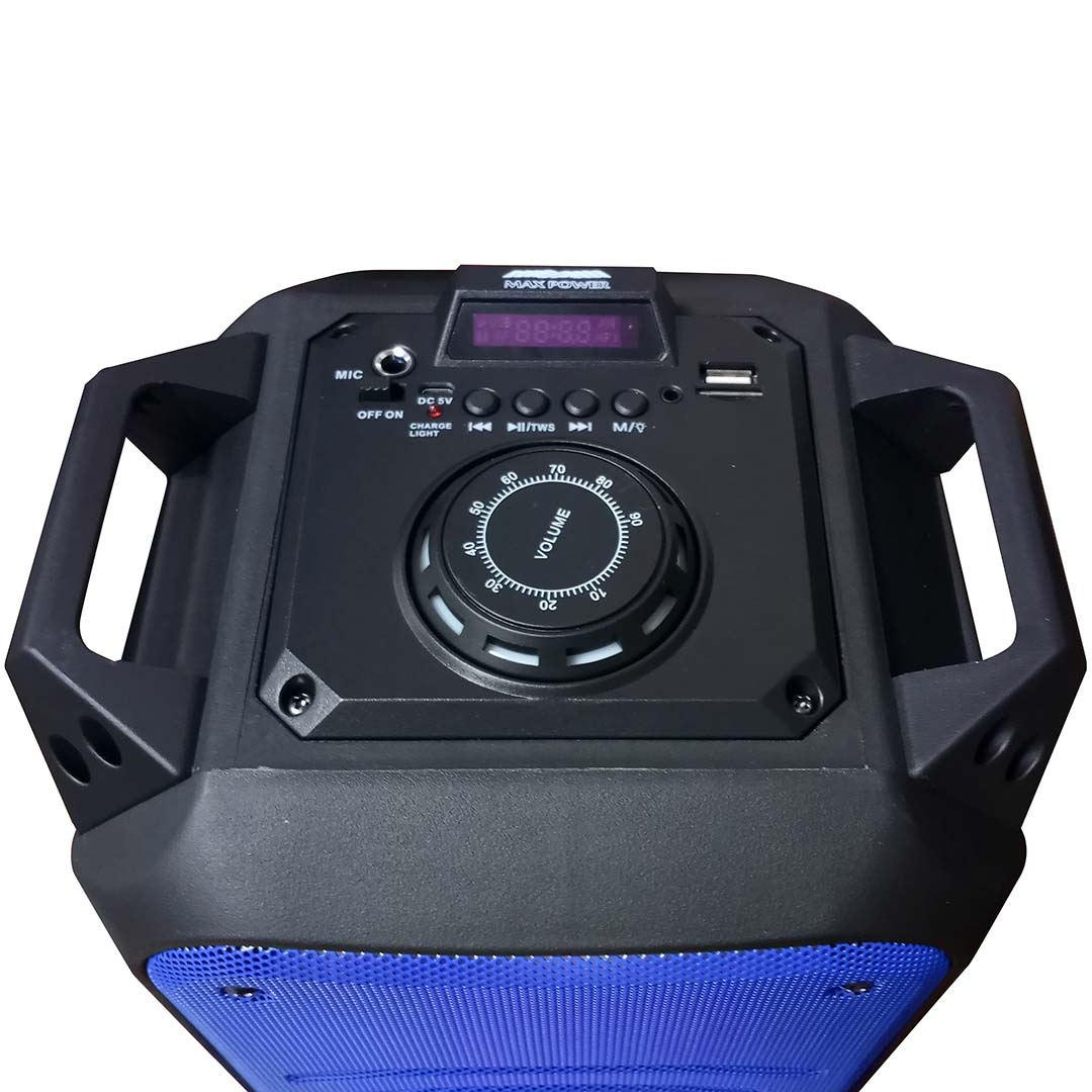 Max Power MPD653LBL Rechargeable Dual 6.5" Bluetooth Speaker Blue Grill