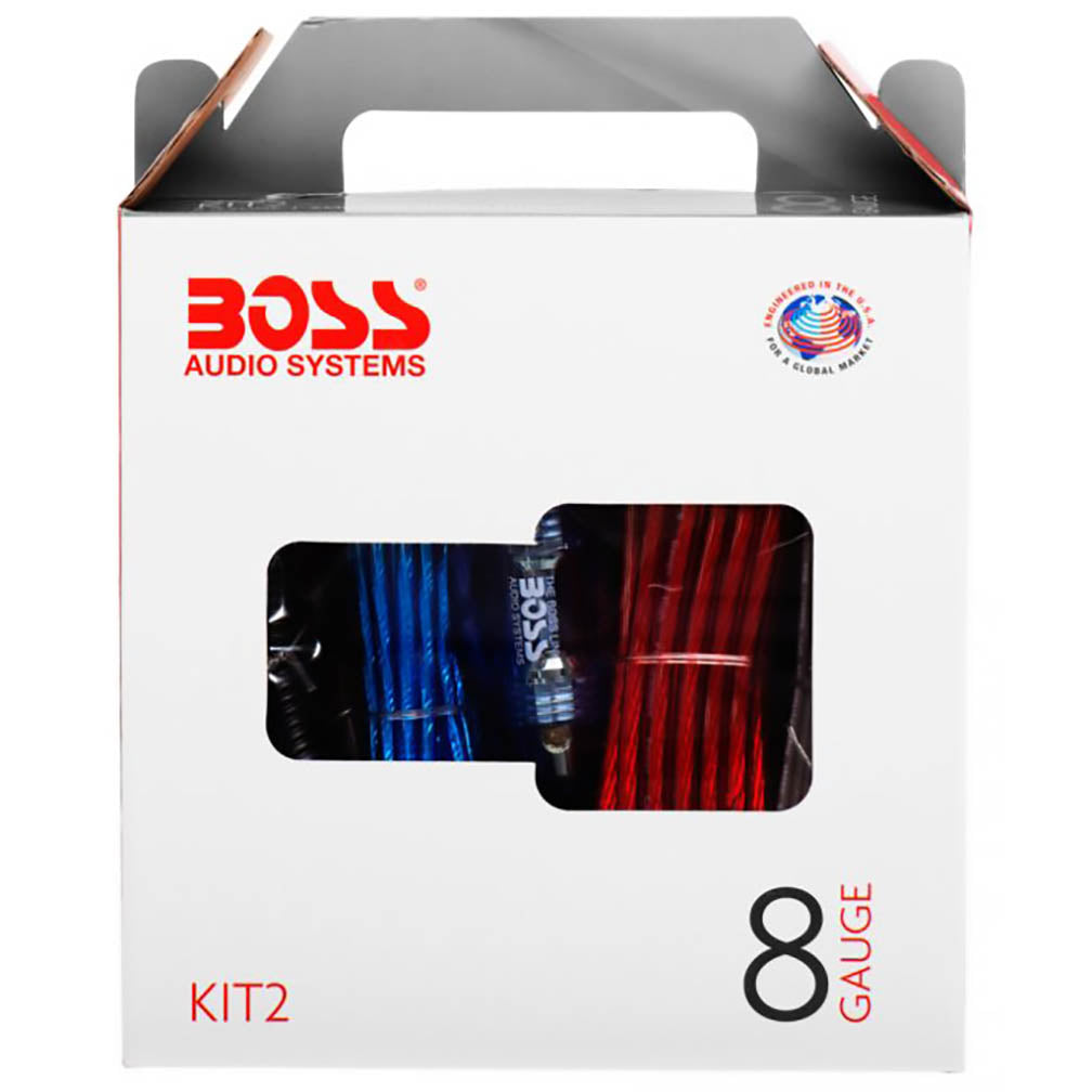 Boss Audio KIT2 8 Gauge Amplifier Installation Kit with High Performance RCA Interconnect and Speaker Wire