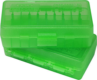 MTM P504416 Ammo Box 50 Round Magnum Pistol (Clear Green)