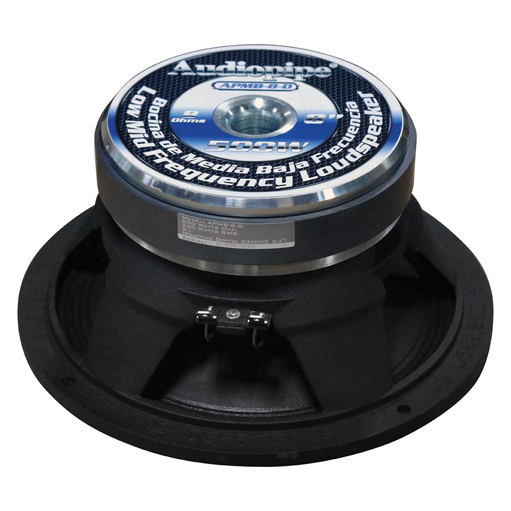 Audiopipe APMB8D 8" Midbass, 8 Ohm, 250W RMS / 500W Max