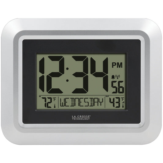 La Crosse Technology 513-1918S-INT Digital Wall Clock w/Temperature