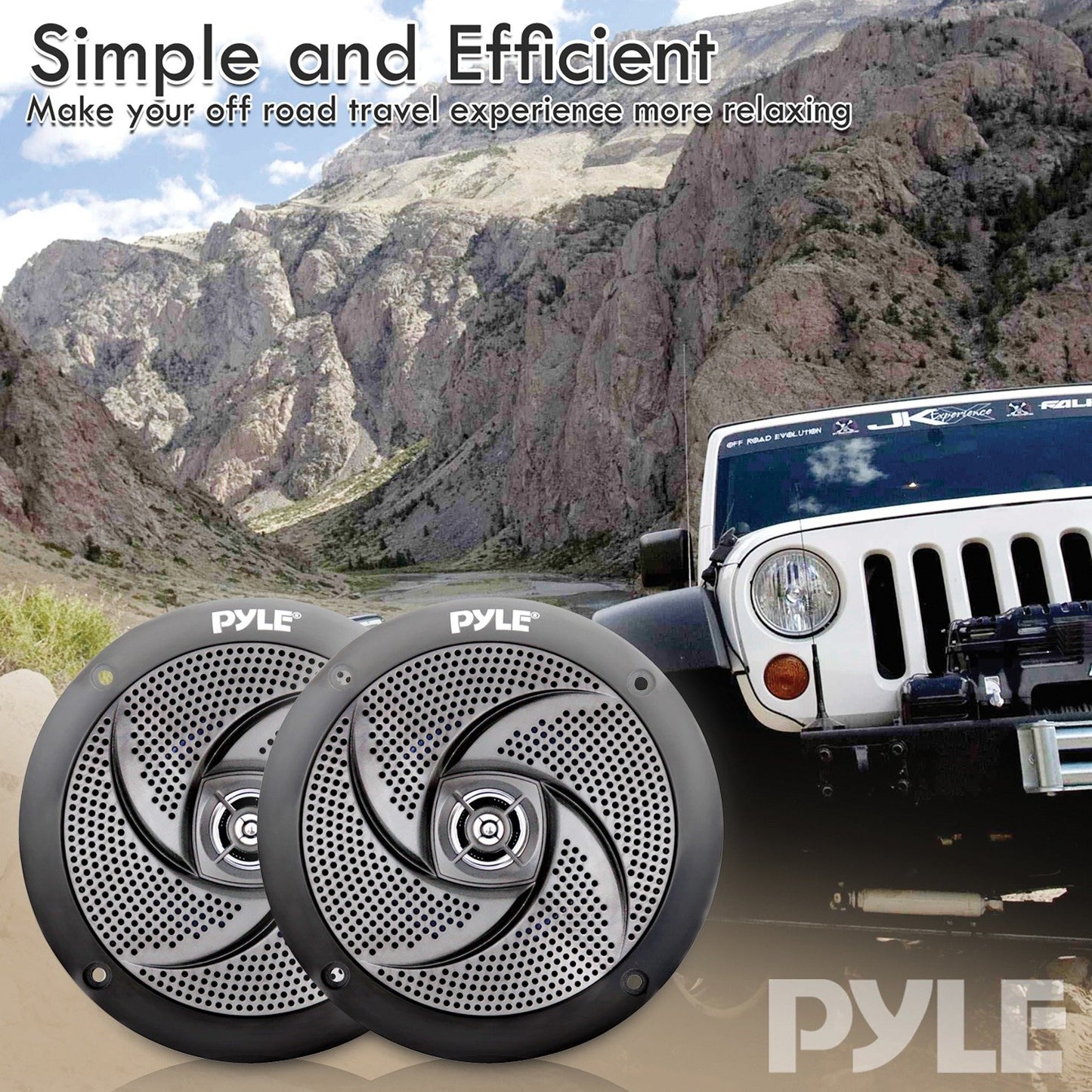 Pyle PLMRS4B 4" 100W Low-Profile Waterproof Marine Speakers