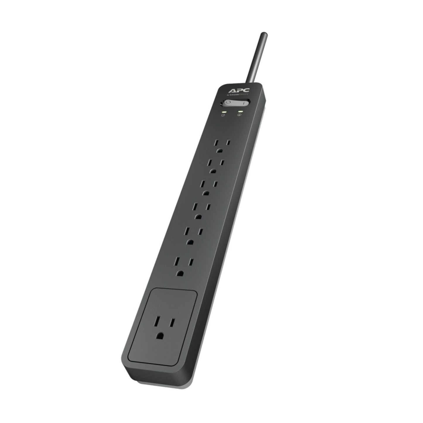 APC PE76 7-Outlet SurgeArrest® Surge Protector, 6ft Cord (Black)