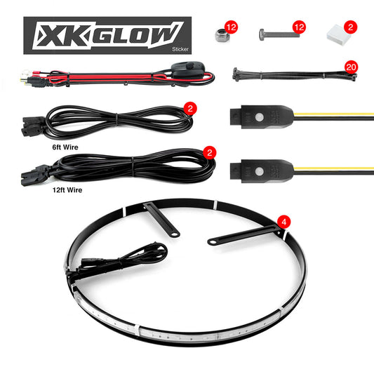 XKGlow XKWHEELKITAD Adjustable Wheel Ring Light Kit
