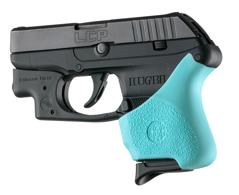 Hogue 18114 Hall Hybrid Ruger Lcp Crimson Trace Button Grip Sleeve Aqua