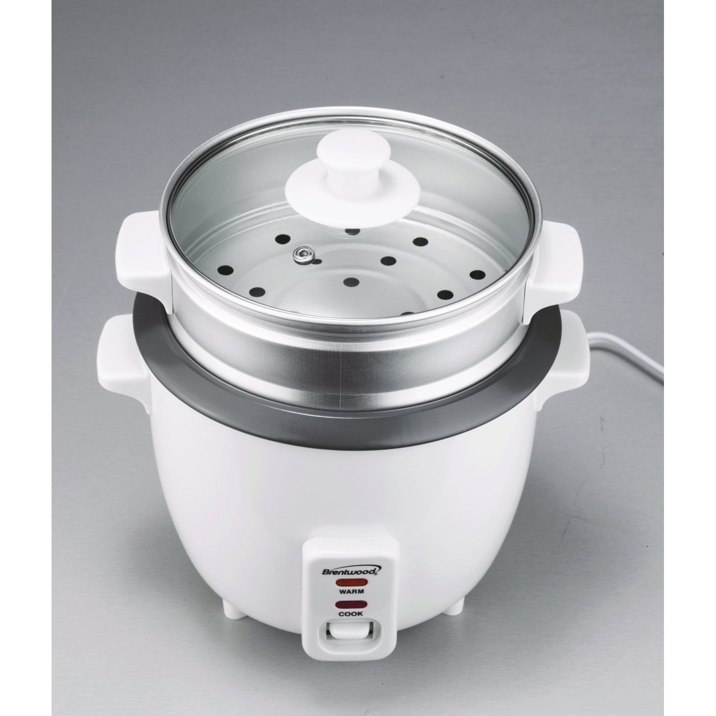 Brentwood Appl. TS-600S Rice Cooker w/Food Steamer (5 Cups, 400W)