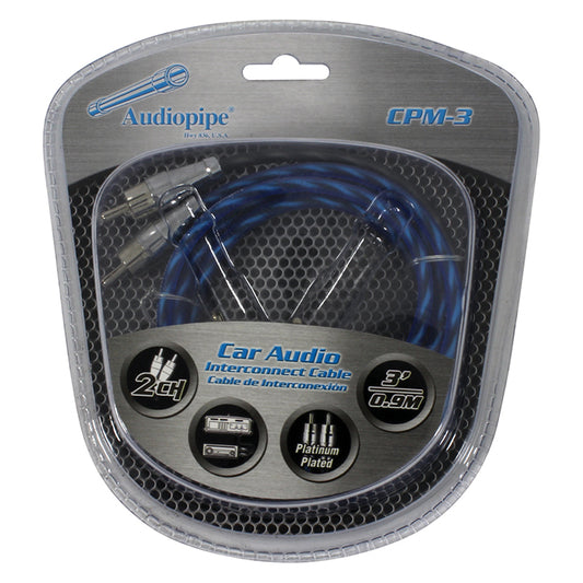 Audiopipe CPM3 3 foot Platinum Plated Interconnect Cable