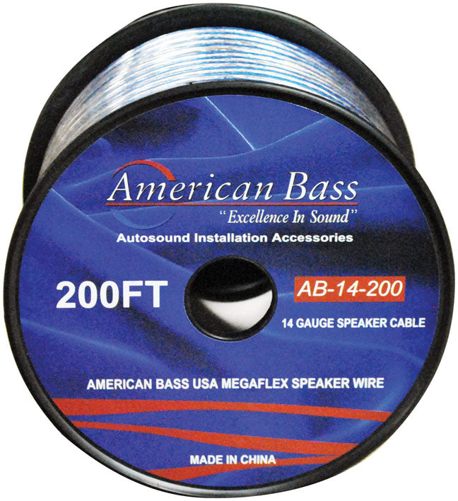 American Bass Ab14200 14 Ga 200ft Megaflex Speaker Wire 14 Gauge