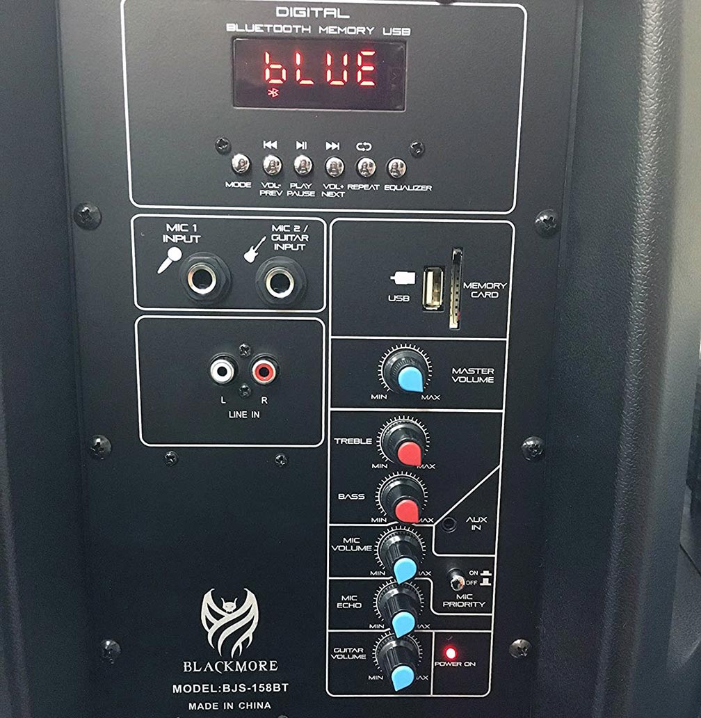 Blackmore BJS158BT 15" PA System 1500 Watts Max LED lights