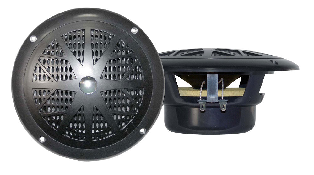 Pyle PLMR41B Dual 4.0'' Waterproof Marine Speakers, 2-Way Full Range Stereo Sound, 100 Watt, Black (Pair)