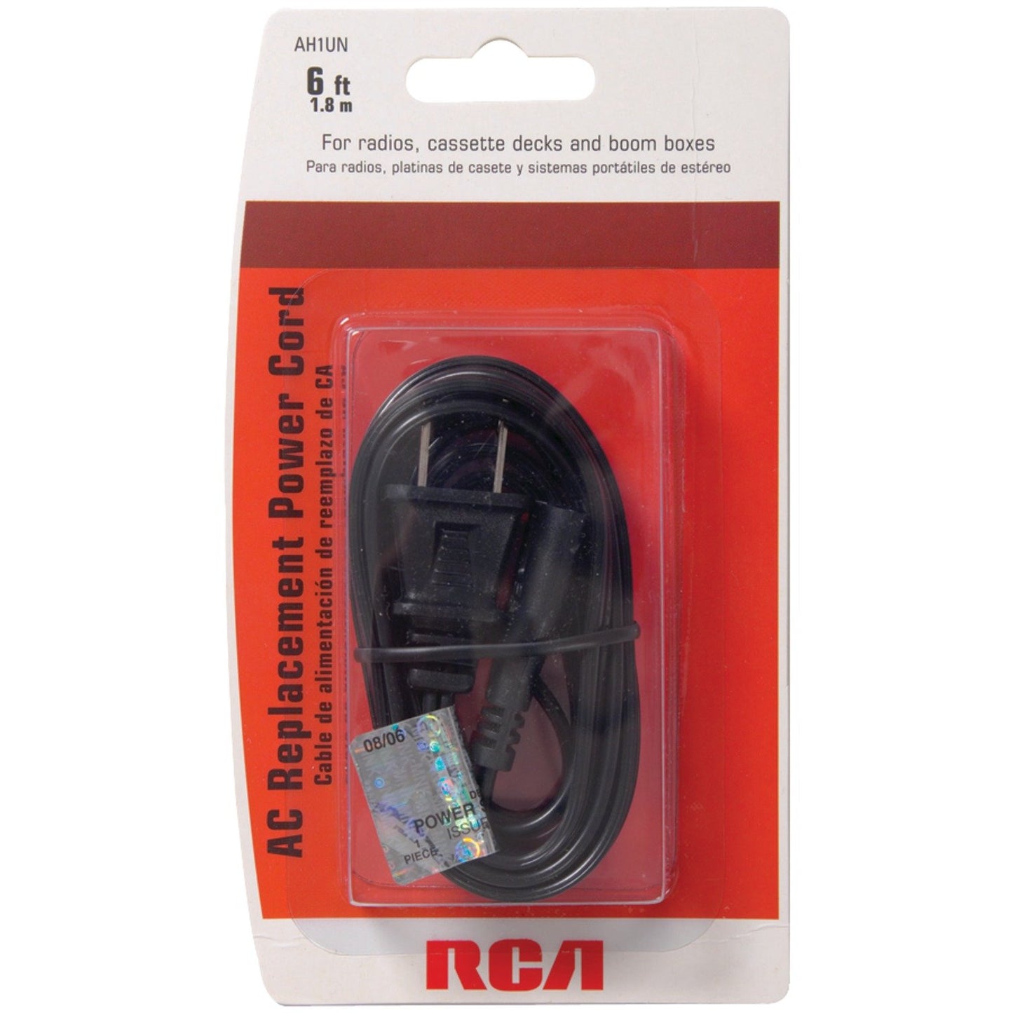 RCA AH1UR Universal Replacement Power Cord, 6ft
