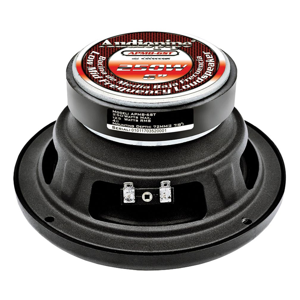 Audiopipe APMB6ST 6" Midrange Pair Packed 200 Watts Max