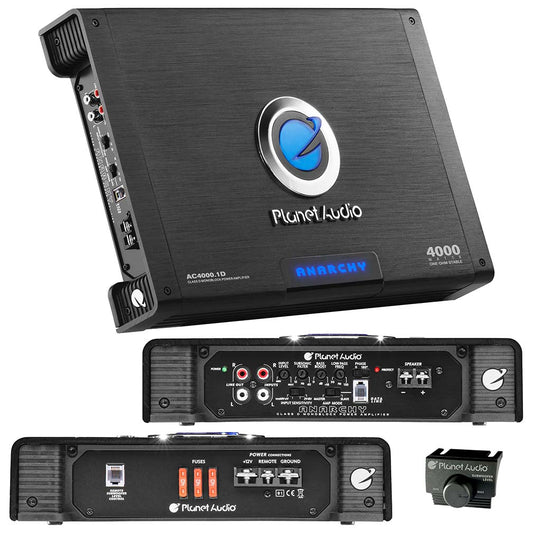 Planet Audio AC4000.1D Class D Car Amplifier - 4000 Watts, 1 Ohm Stable, Digital, Monoblock, Mosfet Power Supply