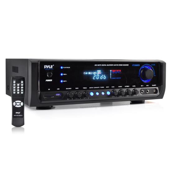 In-Wall / Ceiling 8" Speaker System (8) White Bluetooth Stereo Receiver MP3
