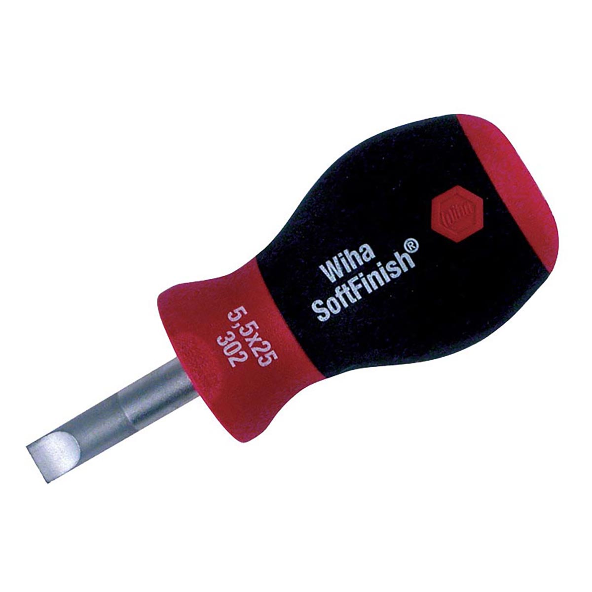 Wiha 30255 SoftFinish Cushion Grip Stubby Slotted Driver 5.5mm x 25mm