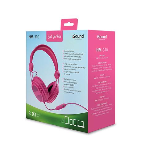 iSound DGHP-5538 Hm-310 Kid Friendly Headphones Pink