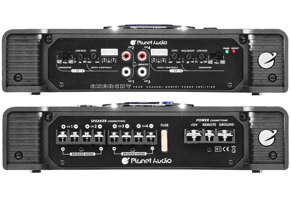 Planet Audio AC800.4 ANARCHY 800-Watt Full Range Class A/B 2 to 8 Ohm Stable 4 Channel Amplifier