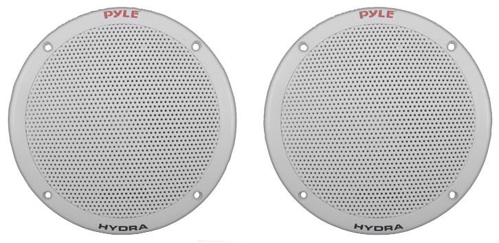 Pyle PLMRKT2A Marine 6.5" Speaker System 2CH Amp 400W Aux Phone Connector White