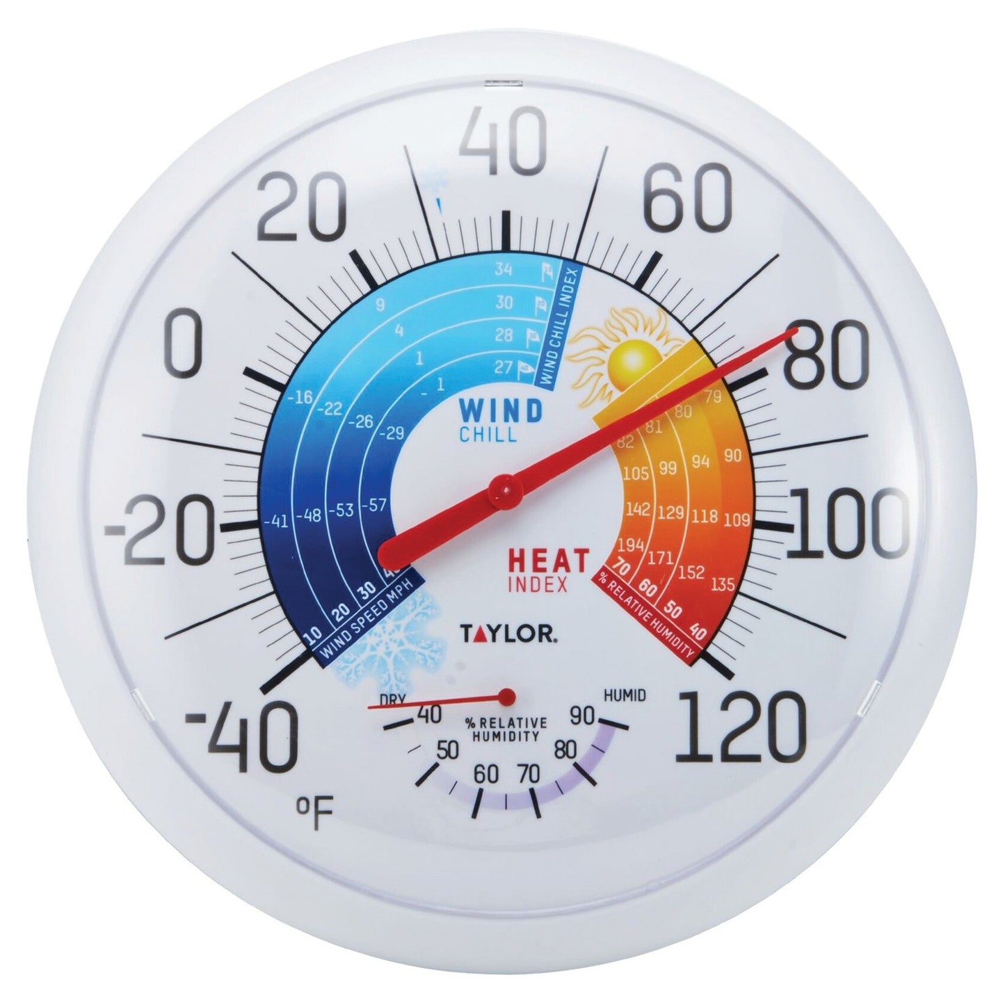 Taylor Precision Prod. 6751 13.25" Chill/Heat Index Thermometer & Hygrometer