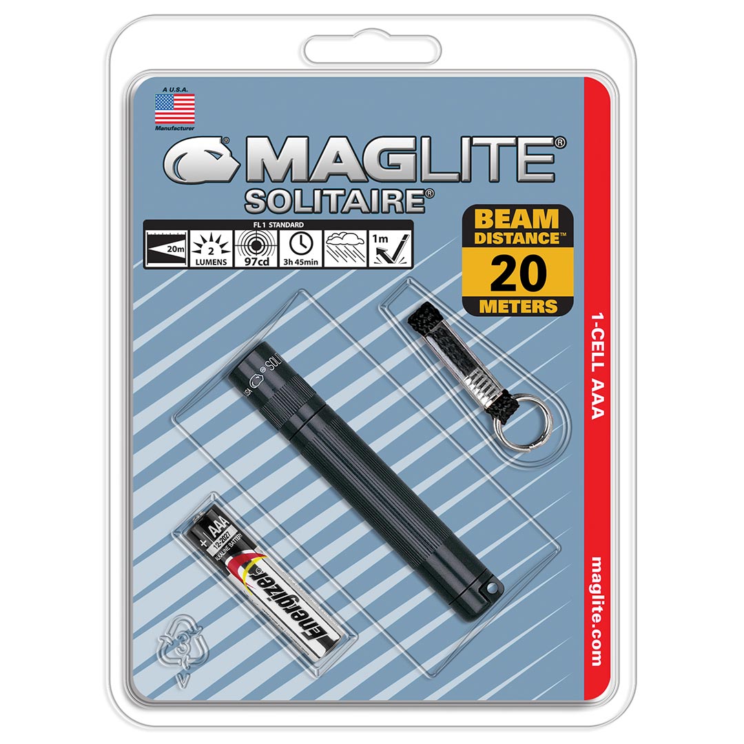 MAGLITE K3A016 SOLITAIRE AAA Black Blister Pack