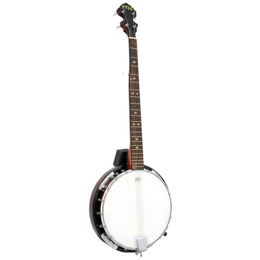 Pyle PBJ60 5 String Banjo Chrome Plated with Mahogany Rosewood & Maplewood