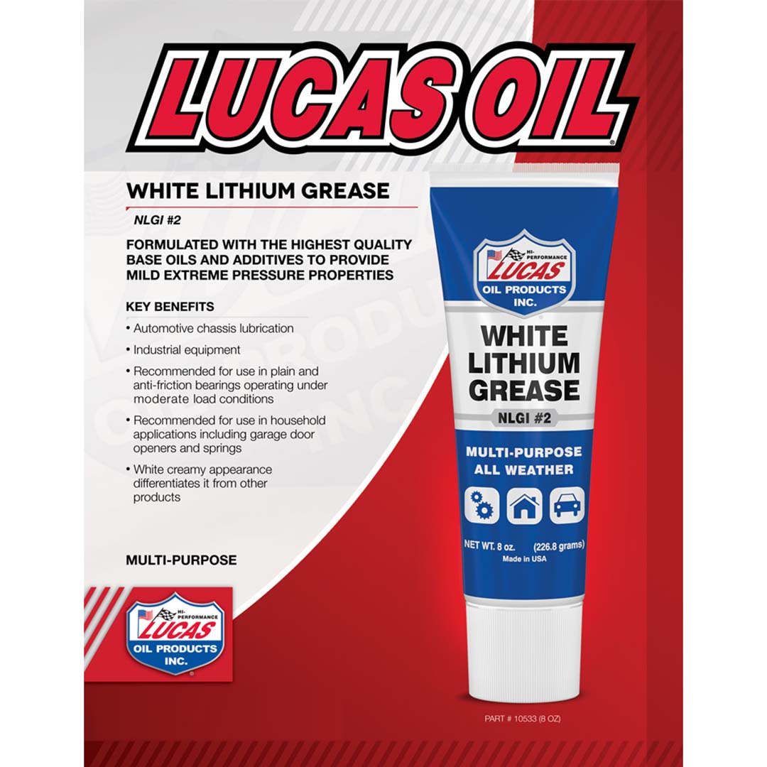 Lucas Oil 10533 White Lithium Grease  8 oz Tube