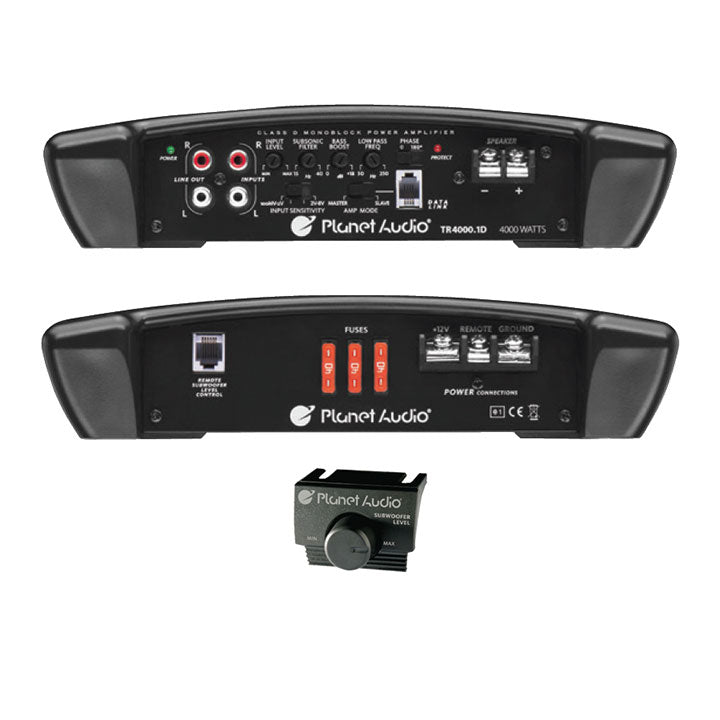 Planet Audio TR40001D 4000 Watts Max Class D Monoblock Amplifier 1-OHM Stable
