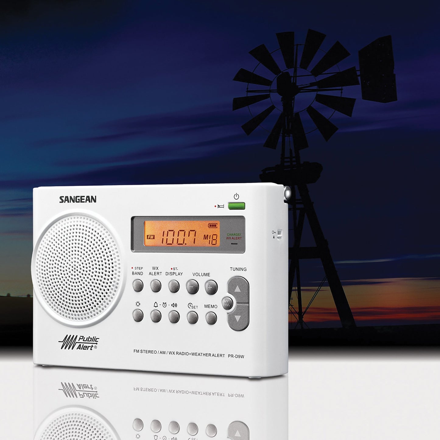 SANGEAN SNGPRD9W AM/FM/NOAA Weather Alert Rechargeable Radio