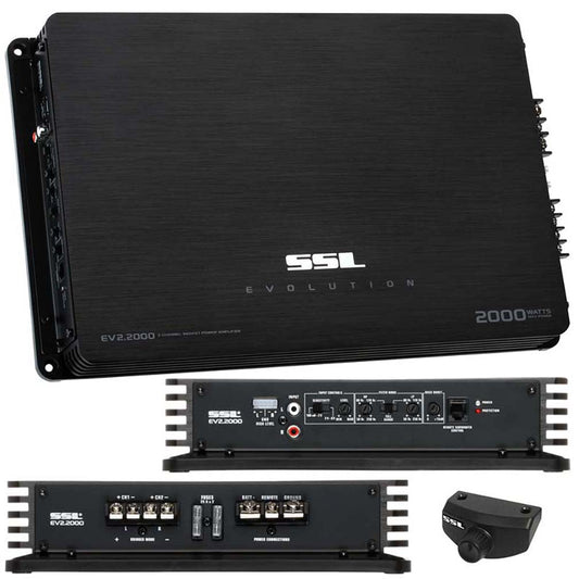 SOUND STORM EV2.2000 EVOLUTION 2000-Watt Full Range, Class A/B 2 to 8 Ohm Stable 2 Channel Amplifier with Remote Subwoofer Level Control