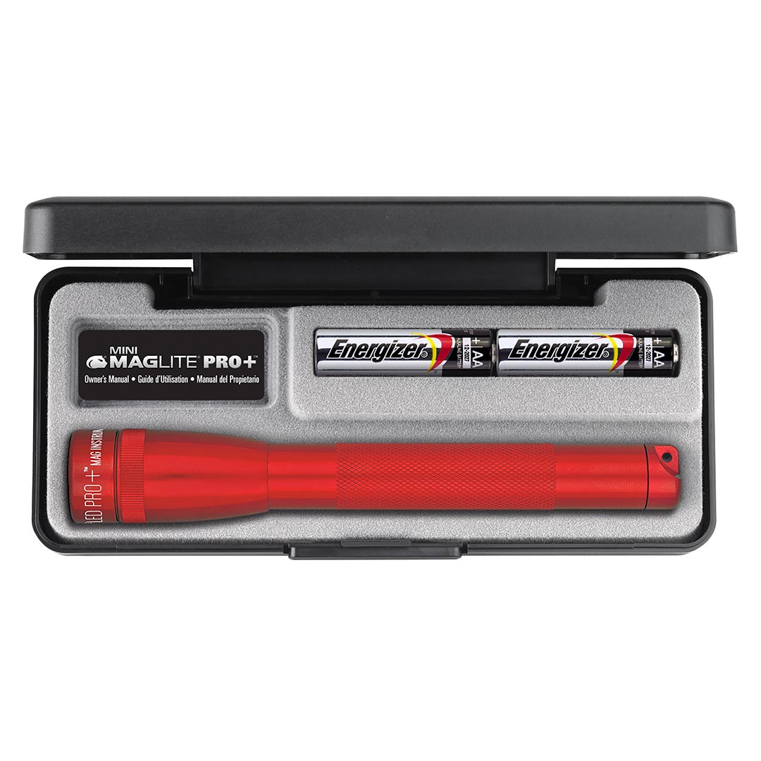 MAGLITE SPP037 LED 2-Cell AA Mini Pro Plus Flashlight, Red