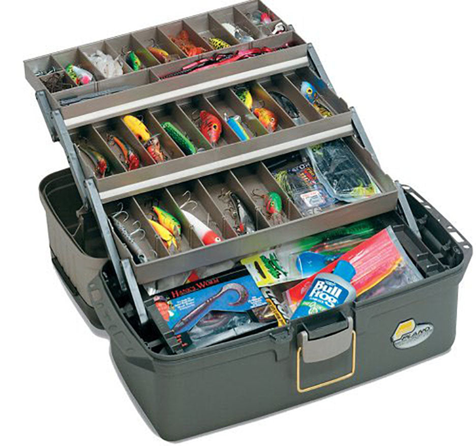 Plano 613403 Guide Series Three-Tray Tackle Box Graphite & Sandstone