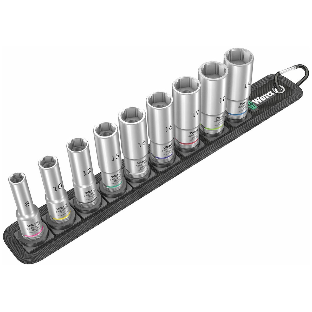 Wera 05004545001 Belt B 1 Zyklop Metric Deep Socket Set, 3/8" Drive (9pc)