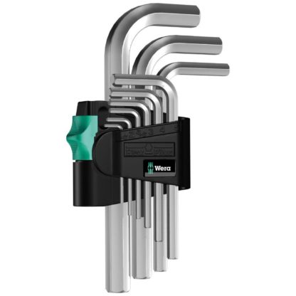 Wera 05021406001 Metric Hex-Plus L-key set Chrome-Plated (9 Piece Set)