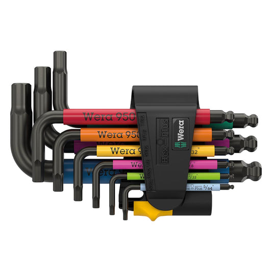 Wera SAE BlackLaser Short Hex-Plus L-key Multicolor Set (9-Piece Set)
