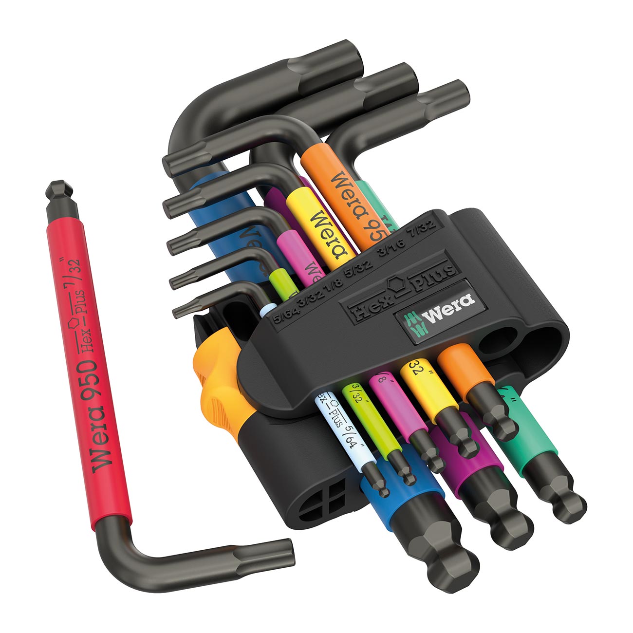 Wera SAE BlackLaser Short Hex-Plus L-key Multicolor Set (9-Piece Set)