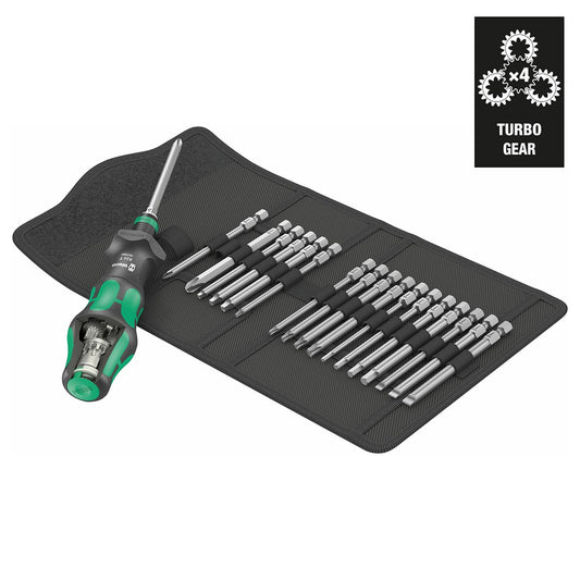 Wera Turbo Screwdriver with SAE Bits (19-Piece)