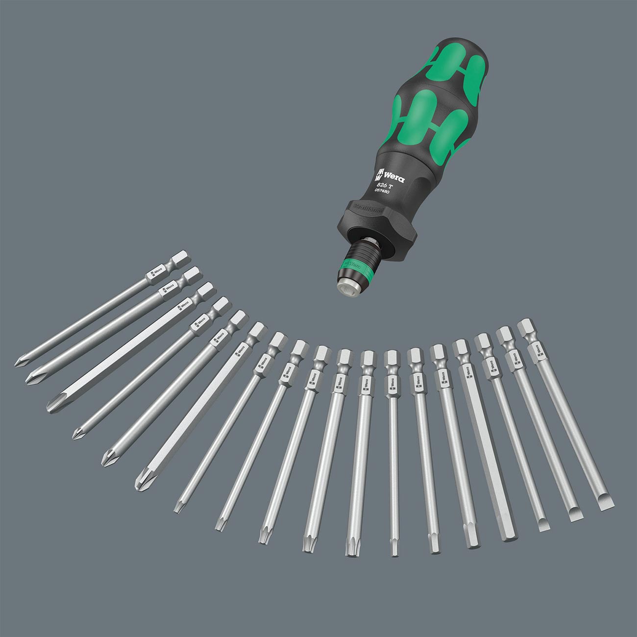 Wera Turbo Screwdriver with SAE Bits (19-Piece)