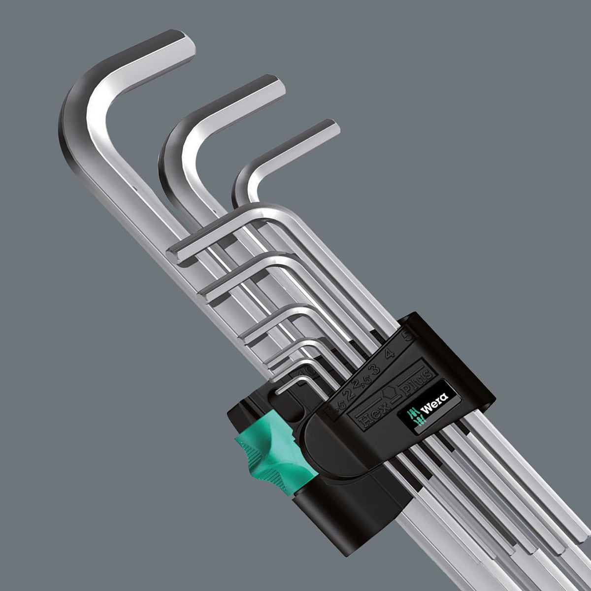 Wera 05073391001 Metric Hex-Plus Chrome Plated Long Arm L-Key Set (9-Piece Set)