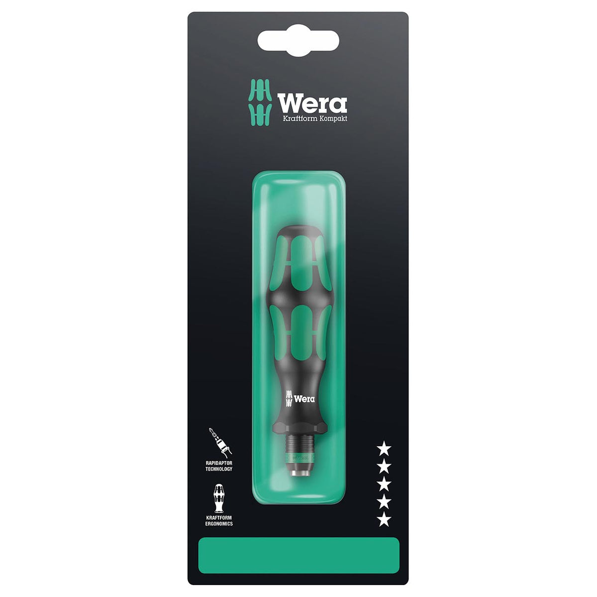 Wera 05073540001 Kraftform Bitholding Screwdriver Handle with Quick-Release