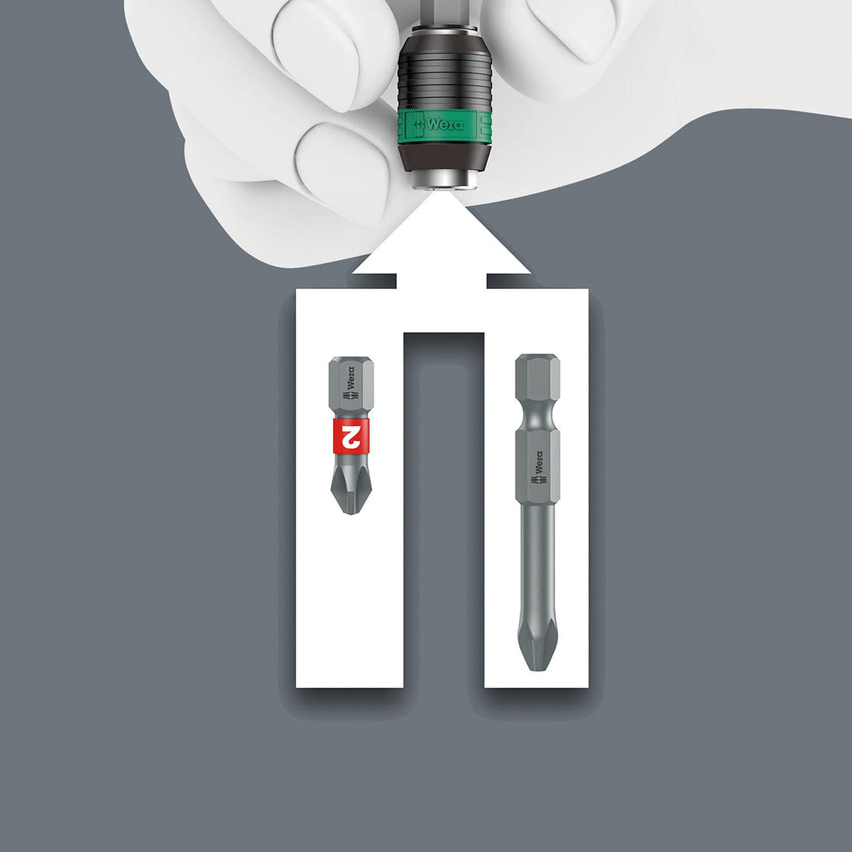 Wera 05073540001 Kraftform Bitholding Screwdriver Handle with Quick-Release