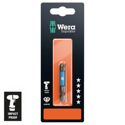 Wera 05073946001 Metric Impaktor HexPlus 6 x 50 mm Bit - 1/4" Drive