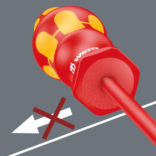 Wera Screwdriver: VDE Insulated Slotted 2.5 X 80mm (On Hang-Tag)
