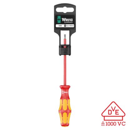 Wera 05100002001 Screwdriver: Insulated Slotted 3.5mm x 100mm Lasertip