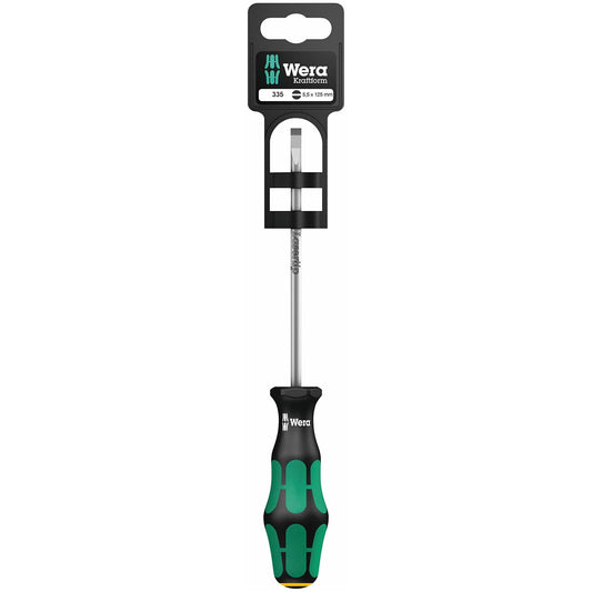 Wera 05100044001 Screwdriver: Slotted 5.5mm x 125mm LaserTip (On Hang-Tag)