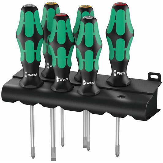 Wera 05105622001 Screwdriver Set Kraftform Plus Lasertip and Rack (6-Piece)