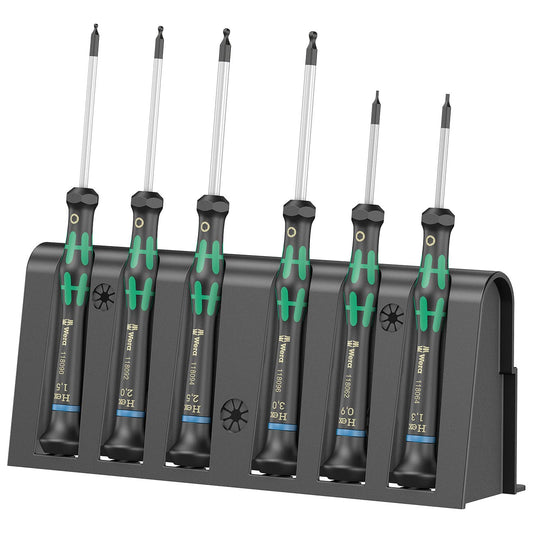 Wera Micro Precision METRIC HEX-Plus Screwdriver Set with Storage Rack (6-Piece)
