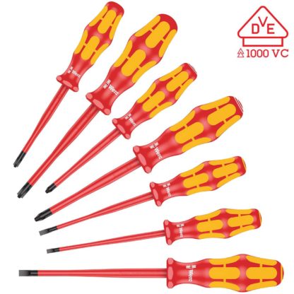 Wera 05135961001 Insulated Screwdriver Set with Reduced Blade Diameters (7pc)